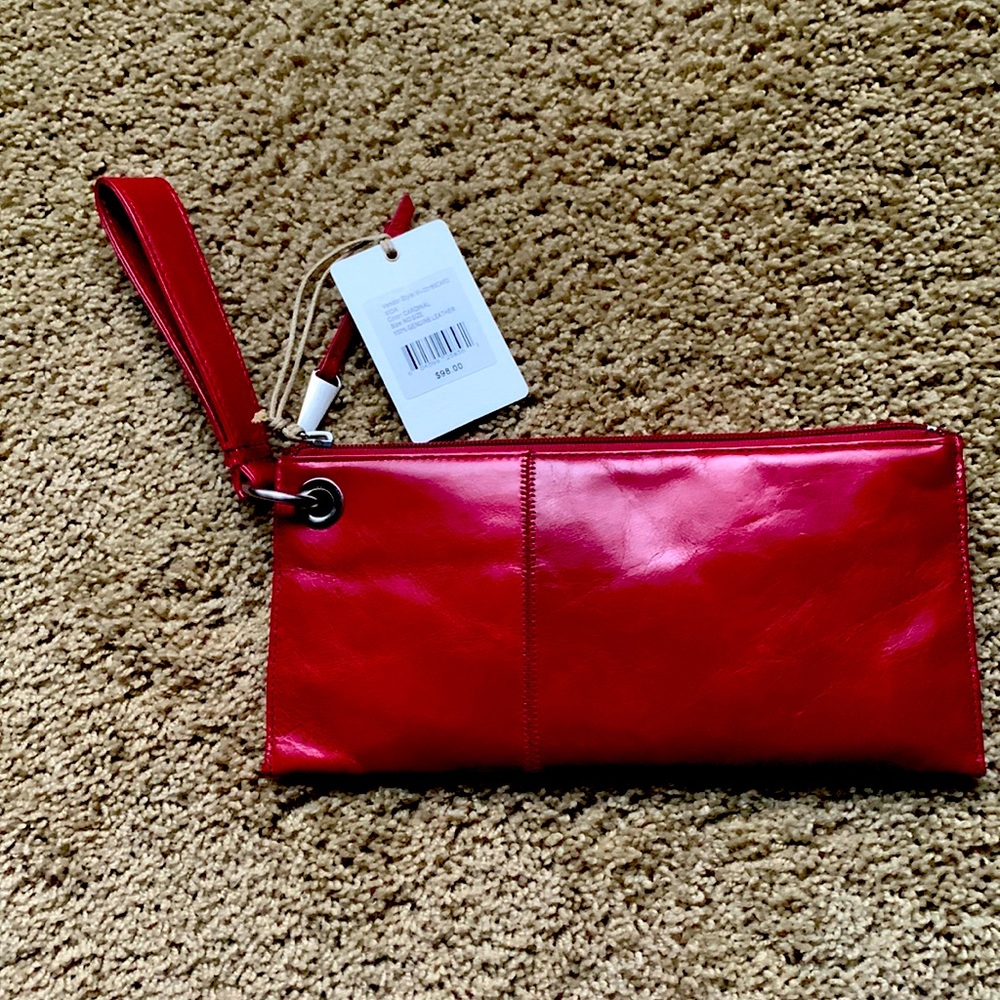 NWT Hobo wristlet, Vida.  Deep red leather.  10 inches by 5 inches.